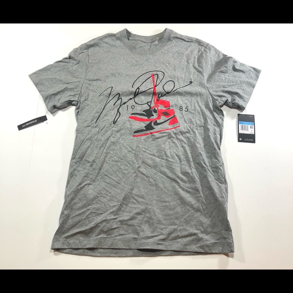 Nike Air Jordan 85 AJ1 Classic Retro Grey T-Shirt (BQ5538-091) Mens Medium